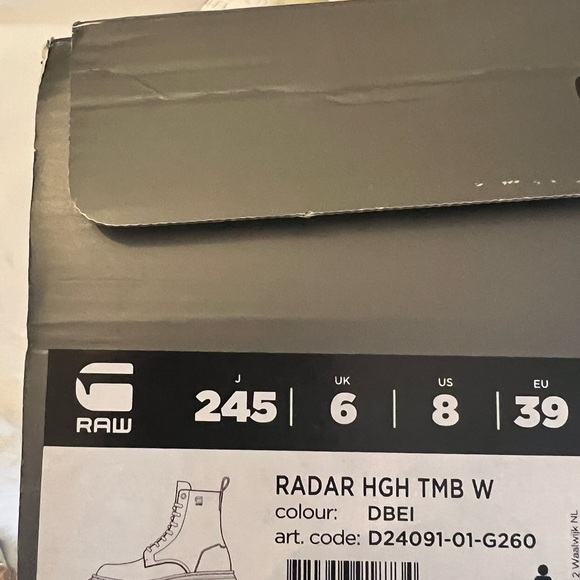 G-Star RAW Cream Leather Combat Boots Women’s | Size 8‎ Lace-Up Chunky Sole - Picture 10 of 10